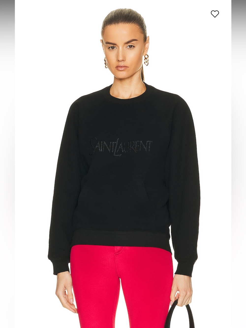 Saint Laurent Black Logo Crewneck Sweatshirt